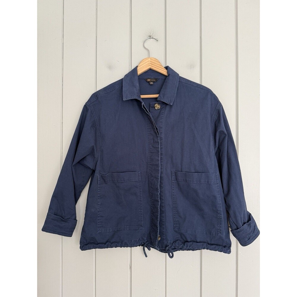 Frye Jacket S Small Nightfall Navy Blue Crop Anorak Chore Barn Cinch Bottom